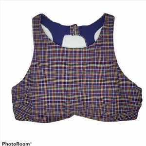 Athleta plaid multicolor bikini swim top 34B/C